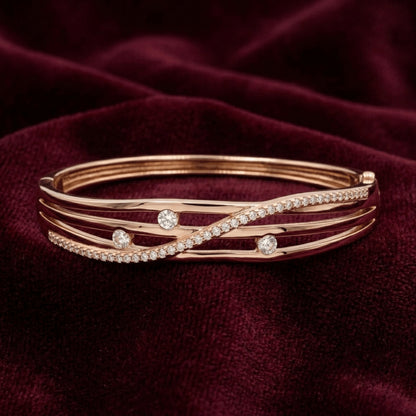 The Rose Gold Infinity Waves Bracelet