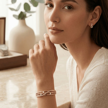 The Rose Gold Infinity Waves Bracelet