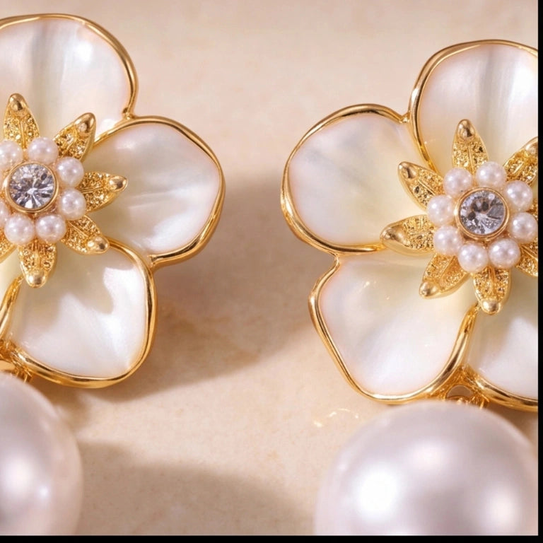 Blossom Pearl Drop Earrings
