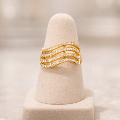 Aria Wave Diamond Statement Ring