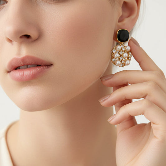 Midnight Pearl Cluster Drops