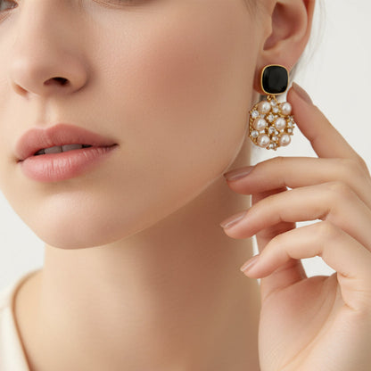 Midnight Pearl Cluster Drops