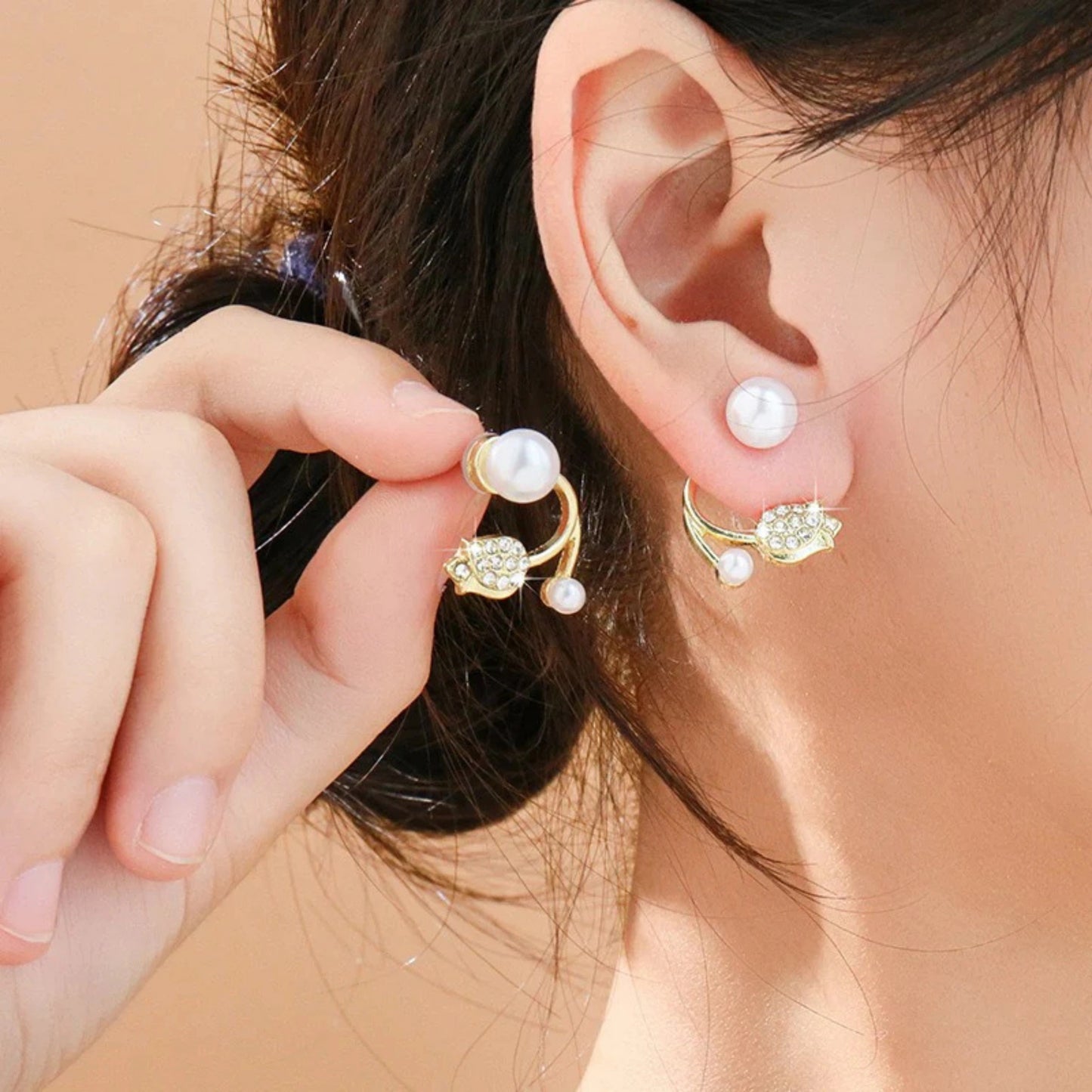 Pearl Orbit Wrap Earrings