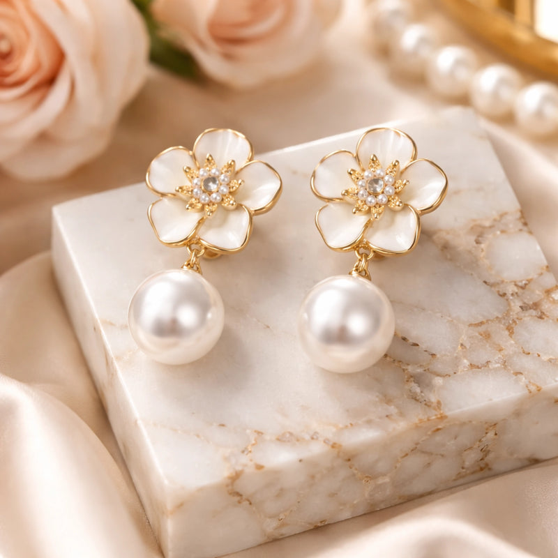Blossom Pearl Drop Earrings