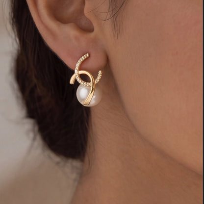 Celestial Orbit Pearl Pavé Studs