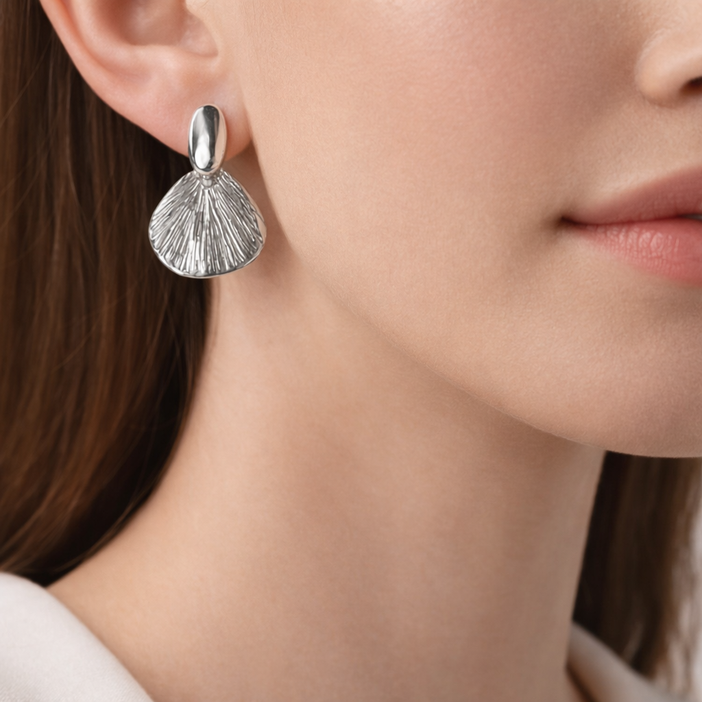 Silver Shell Fan Drops