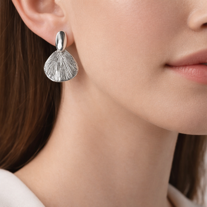 Silver Shell Fan Drops