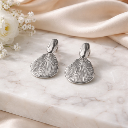 Silver Shell Fan Drops