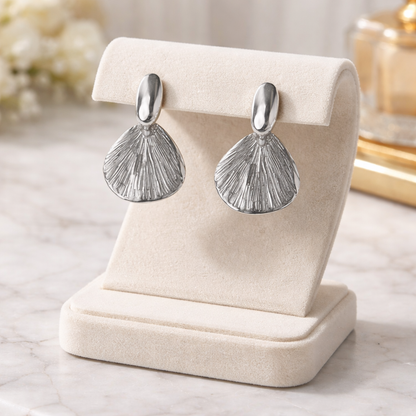 Silver Shell Fan Drops