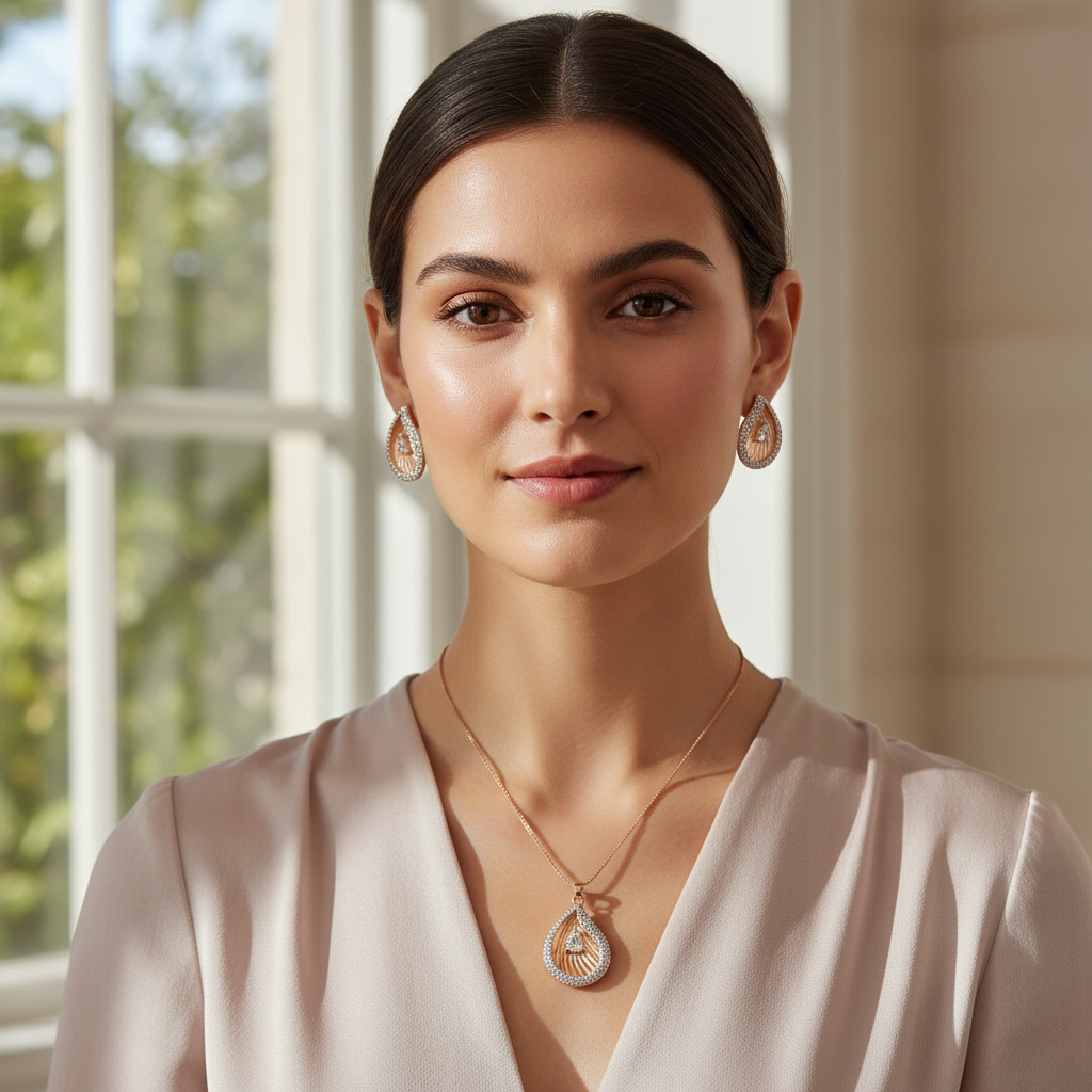 Rose Petal Pendant Set