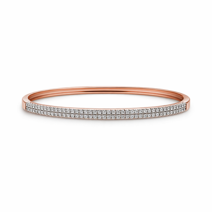 Dual Tone Crystal Line Bangle