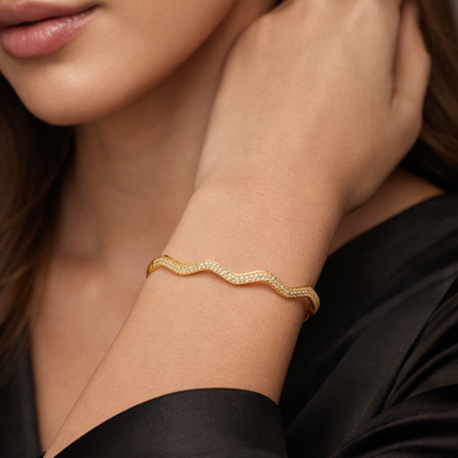 Waveform Crystal Bangle