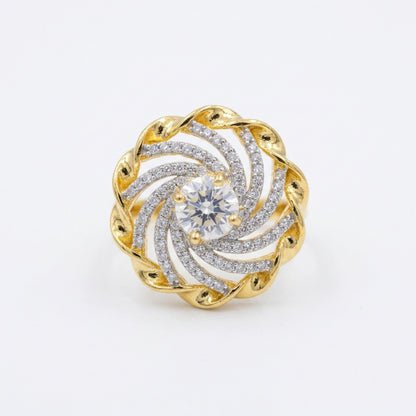 Celestial Spiral Sunburst Ring