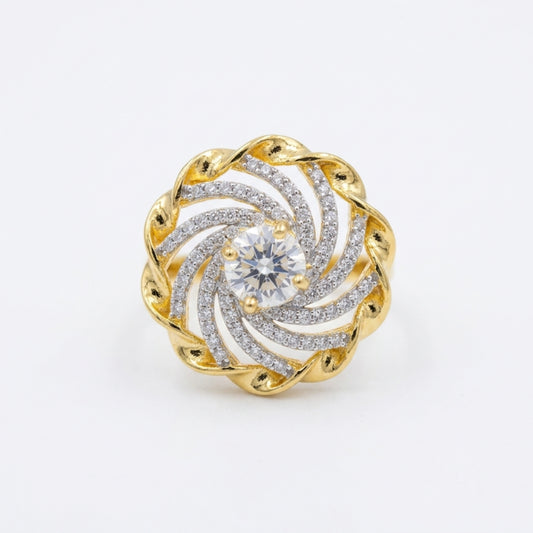 Celestial Spiral Sunburst Ring