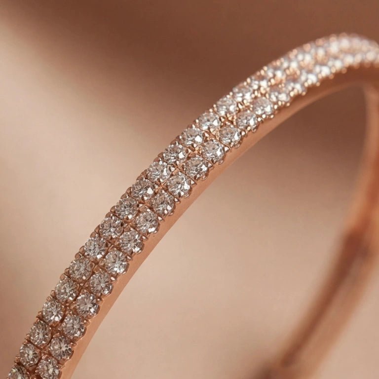 Dual Tone Crystal Line Bangle