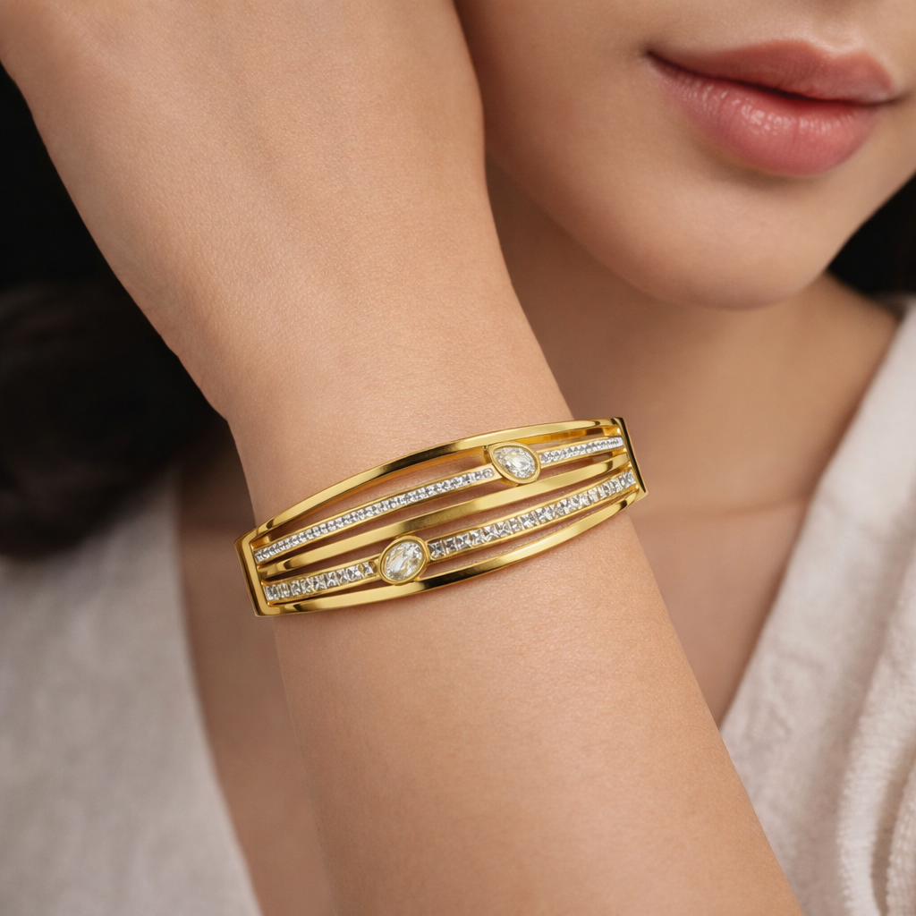 Aura Multi-Row Marquise Bangle