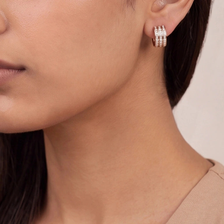 Elegant Rose Gold Huggie Hoops