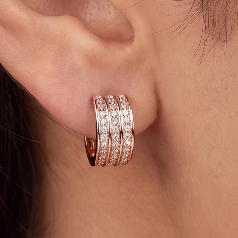 Elegant Rose Gold Huggie Hoops