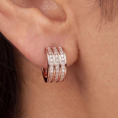 Elegant Rose Gold Huggie Hoops