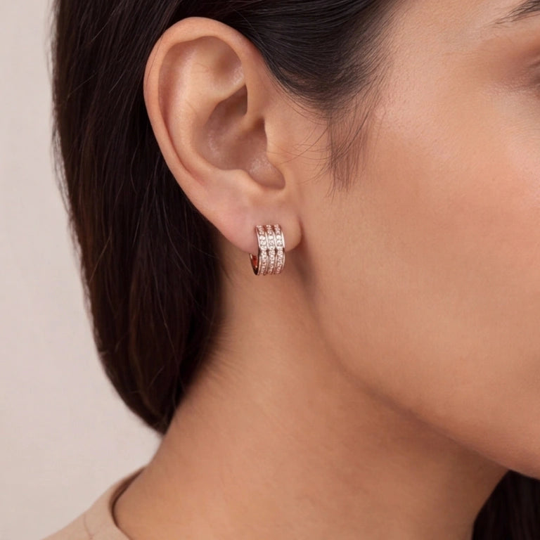 Elegant Rose Gold Huggie Hoops