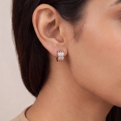 Elegant Rose Gold Huggie Hoops