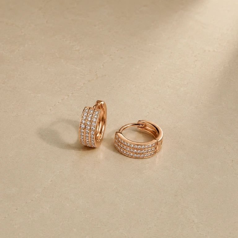 Elegant Rose Gold Huggie Hoops