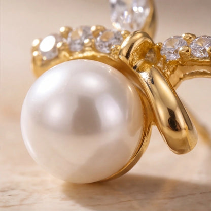 Ethereal Ribbon Pearl Artisan Studs