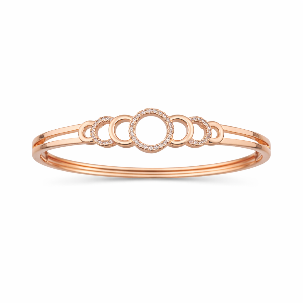 Interlocking Circle Rose Gold Bangle