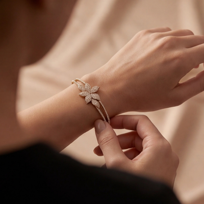 Floral Bloom Diamond Bangle