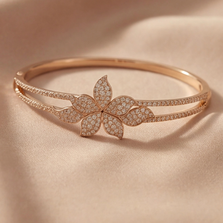 Floral Bloom Diamond Bangle