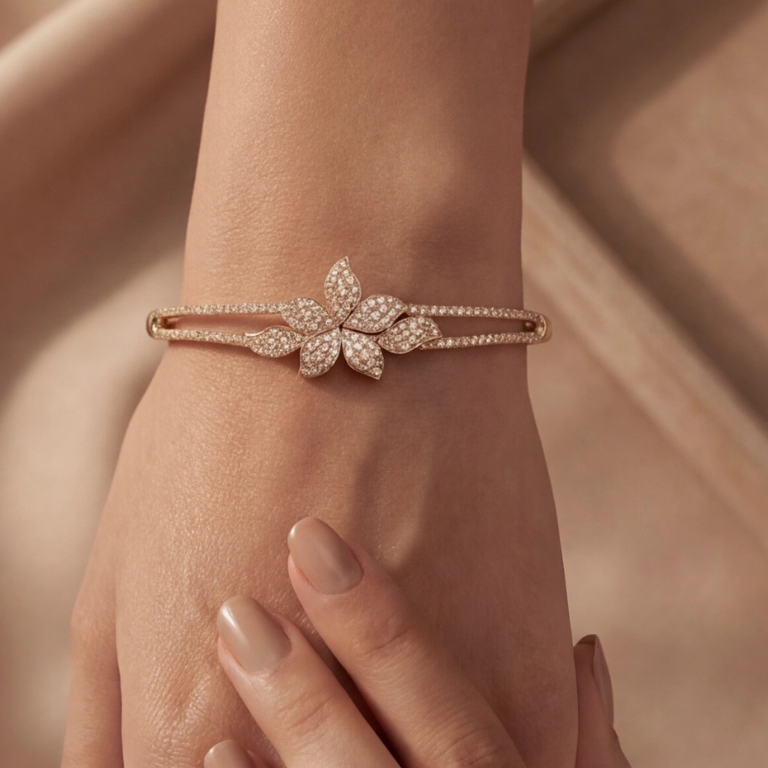 Floral Bloom Diamond Bangle