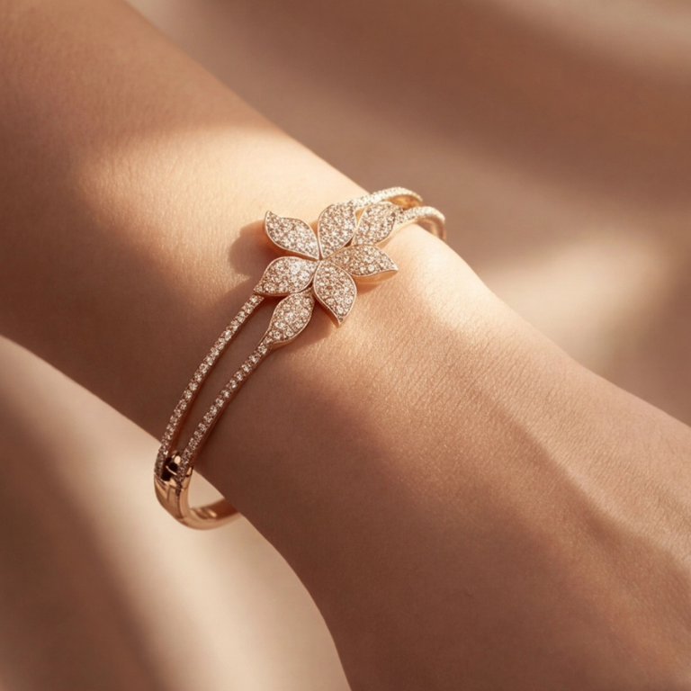 Floral Bloom Diamond Bangle