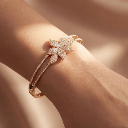 Floral Bloom Diamond Bangle