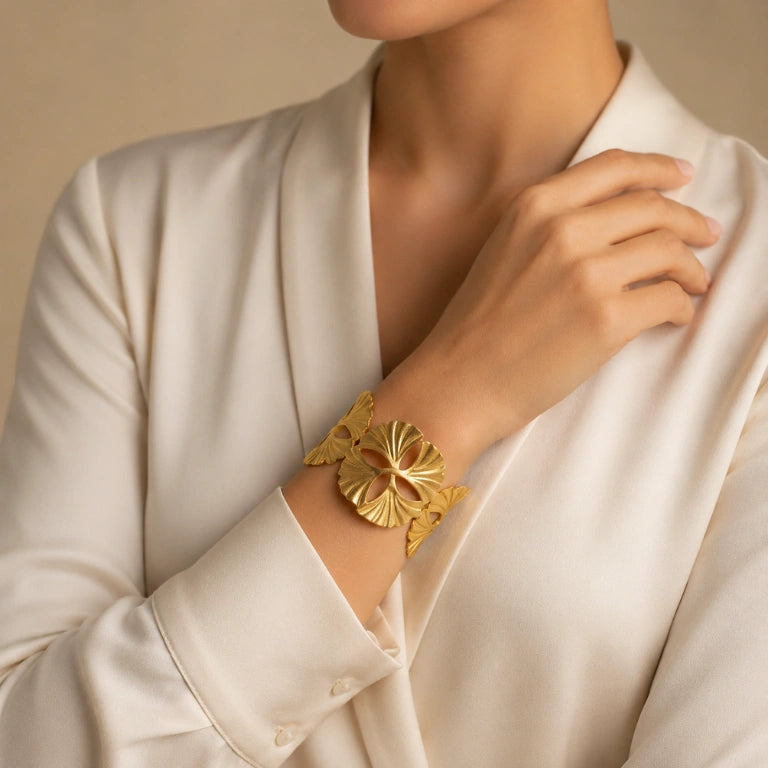 Gilded Ginkgo Anti-Tarnish Cuff