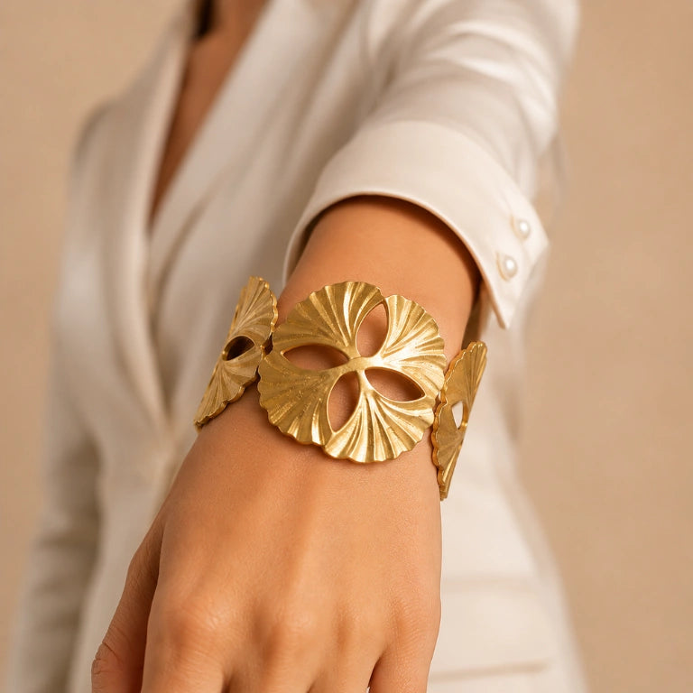 Gilded Ginkgo Anti-Tarnish Cuff