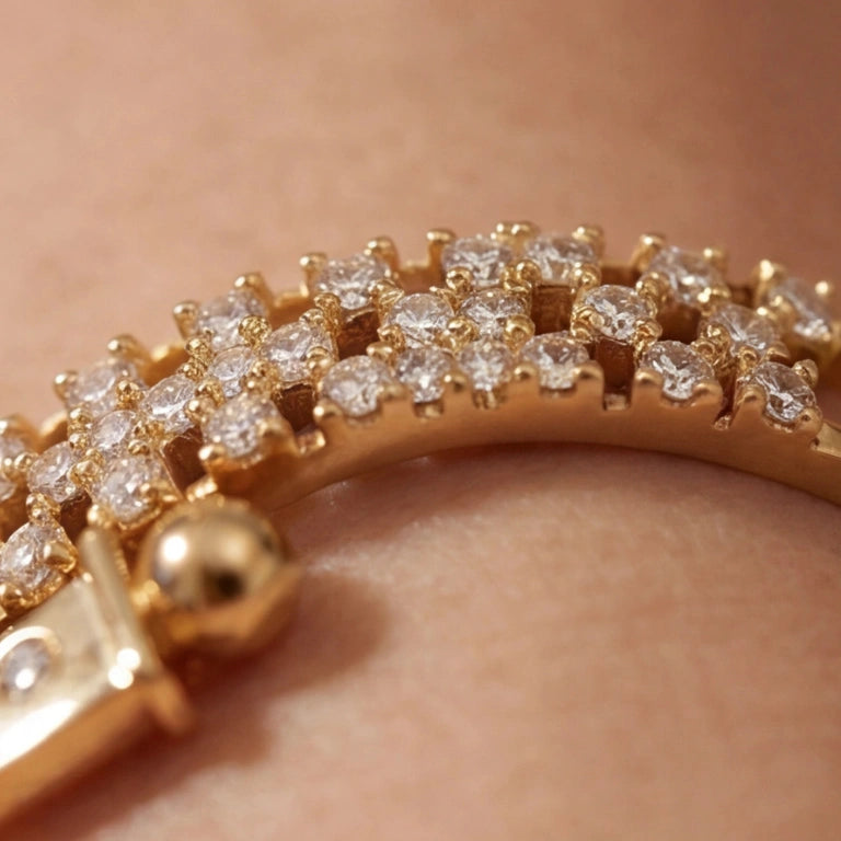 Gilded Wave Zirconia Kada