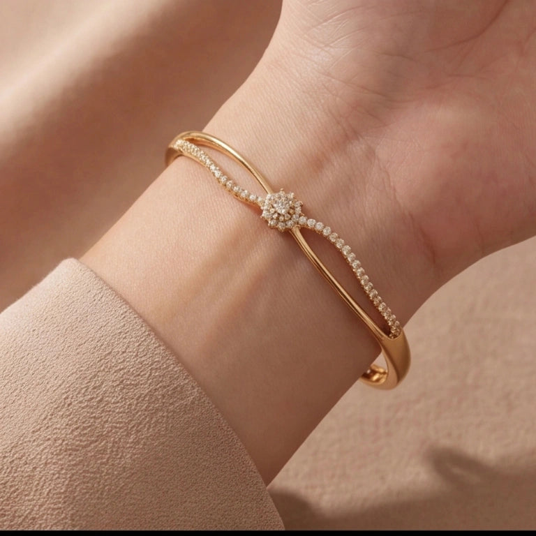 Golden Infinity Diamond Bracelet