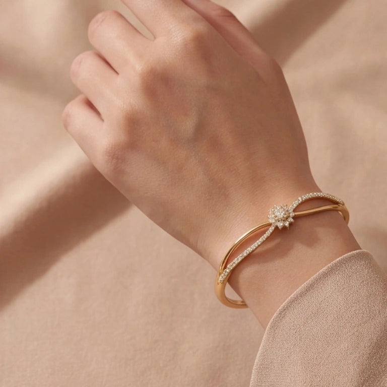 Golden Infinity Diamond Bracelet