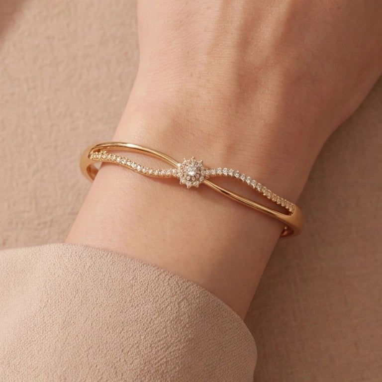 Golden Infinity Diamond Bracelet