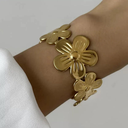 Flora Anti-Tarnish Golden Cuff