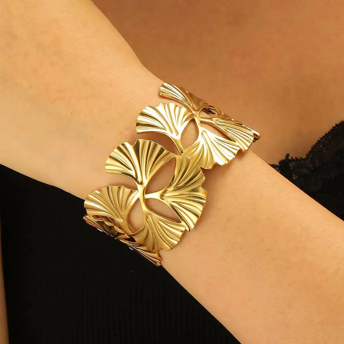 Gilded Ginkgo Anti-Tarnish Cuff