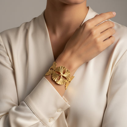 Gilded Ginkgo Anti-Tarnish Cuff