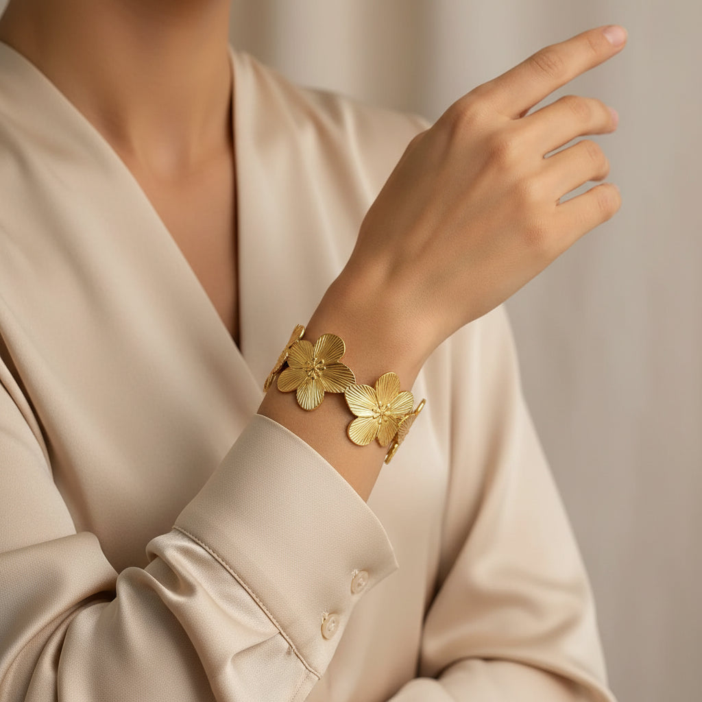 The Gilded Petal Anti-Tarnish Cuff