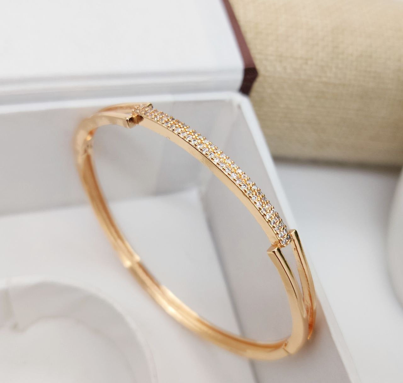 Rose Glimmer Open-Work Bangle