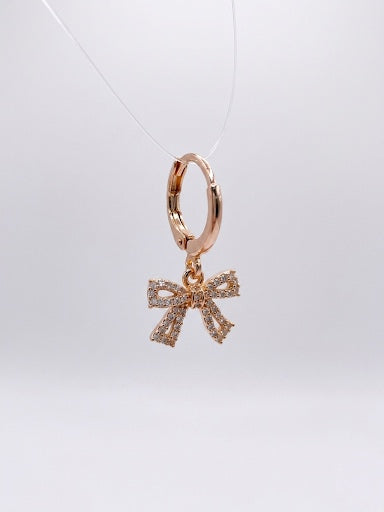 Rose Gold Pavé Ribbon Bow Charms