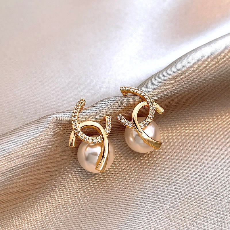 Celestial Orbit Pearl Pavé Studs