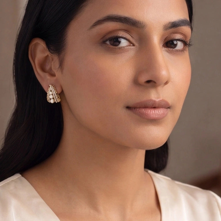 Imperial Scallop Pearl Statement Studs