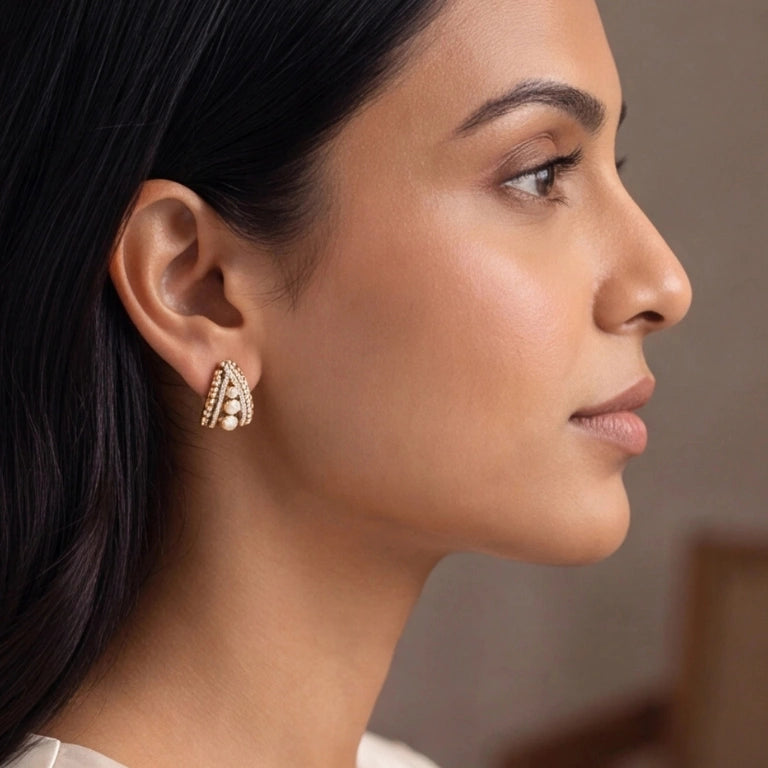 Imperial Scallop Pearl Statement Studs