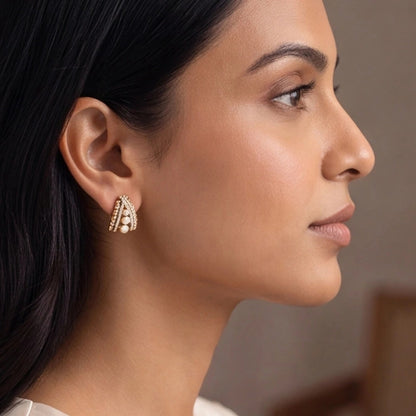 Imperial Scallop Pearl Statement Studs