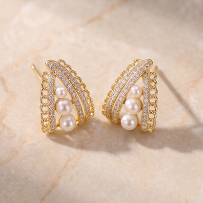 Imperial Scallop Pearl Statement Studs
